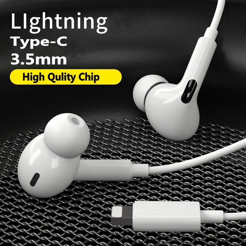 Tai nghe nhét tai có dây 3.5mm cho điện thoại Android và Lightning