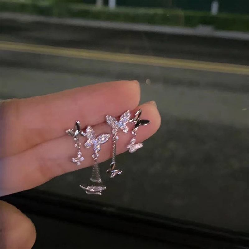 Bông Tai Hình Bướm Đính Đá Thông Minh Thời Trang Cao Cấp