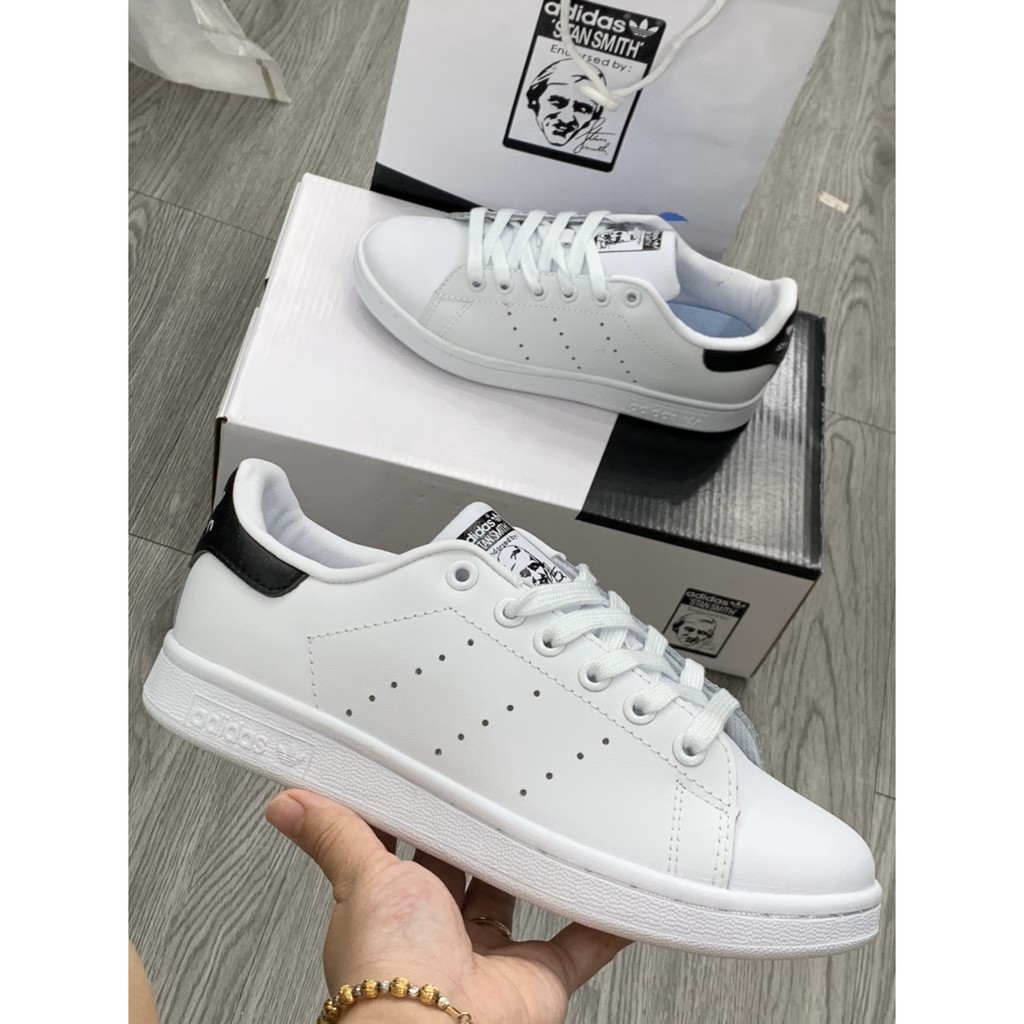 Giày Thể Thao S.TAN S.MITH Trắng Gót Đen (FULLBOX - CÓ SẴN) Giầy Sneaker Nam Nữ Trắng Trang Trọng