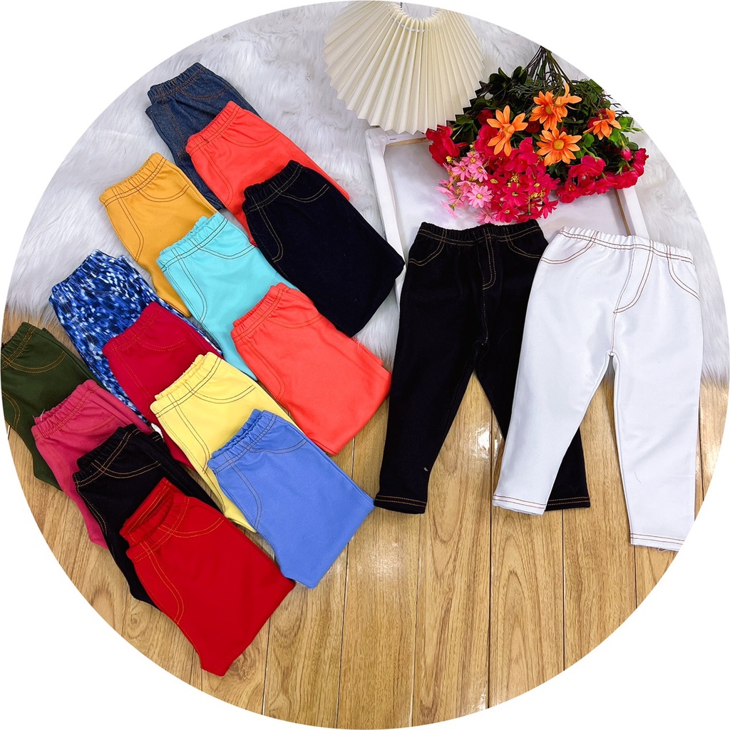 Quần giả jean cho bé thun cotton 100% vải xuất 10-26kg