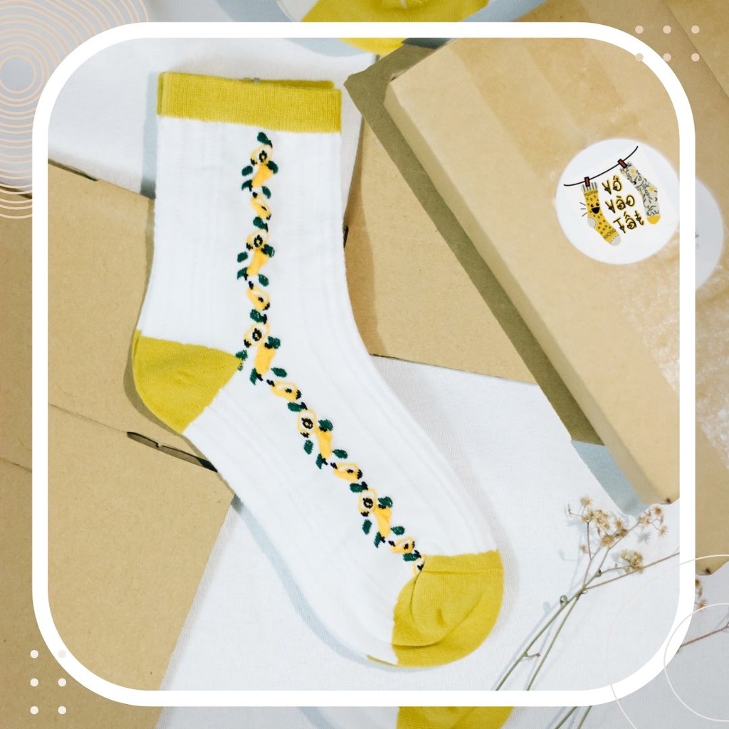 TẤT VỚ NỮ CỔ CAO HOA LÊ VÀNG NỮ TÍNH