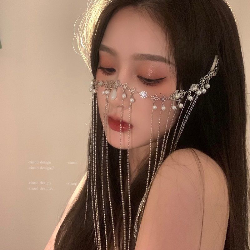 Kẹp Tóc Đính Đá Hình Giọt Nước Phong Cách Cổ Điển Cho Chụp Ảnh