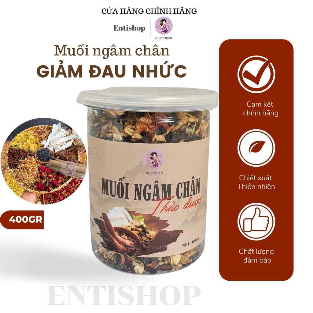 Thảo dược ngâm chân, Muối ngâm chân thảo dược giảm đau nhức xương khớp, hết mất ngủ, chăm sóc như ở spa MỘC NHAN 400gr