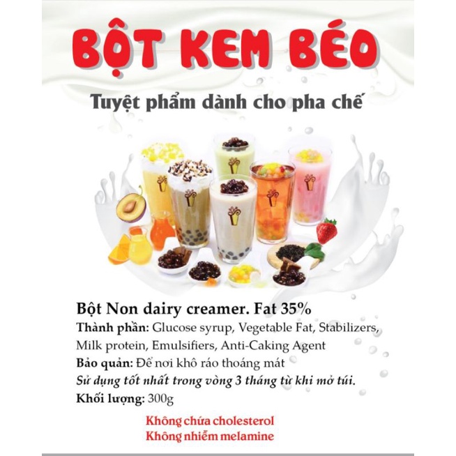 300g Bột Kem Béo Pha Cacao/Trà Sữa Thượng Hạng (Tuyệt phẩm pha chế)