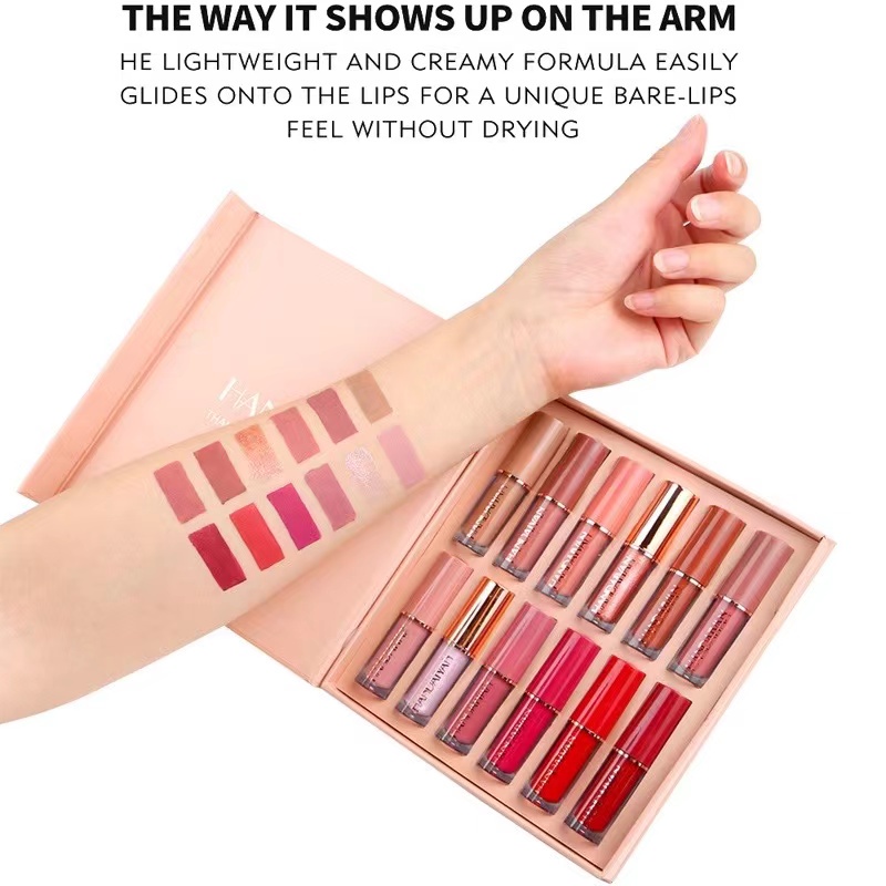 HANDAIYAN 12 Colors Lipstick Gift Set Long-lasting Liquid Matte Lip Gloss Waterproof Tint