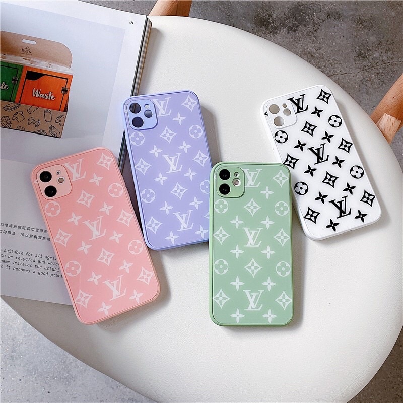 Ốp lưng kính bvc cạnh vuông giả lp 13 in hình lv sang chảnh phù hợp mọi dòng máy