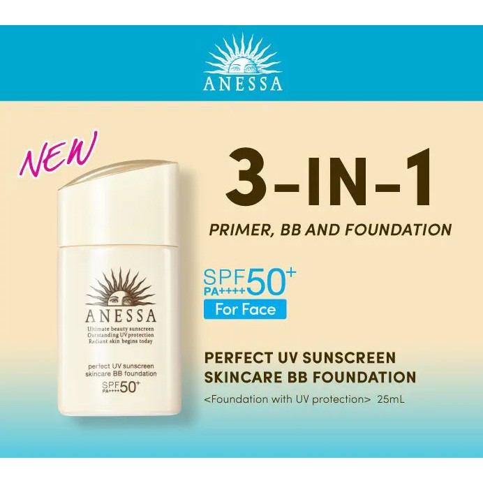 Kem Trang Điểm Chống Nắng Mỏng Nhẹ Anessa Perfect UV Sunscreen Skincare BB Foundation SPF50+/ PA++++ 25ml