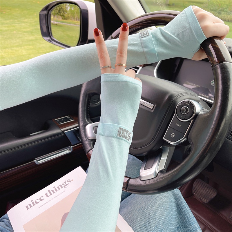 Găng tay dài chống nắng màu trơn chất lượng cao thời trang mùa hè cho nam và nữ