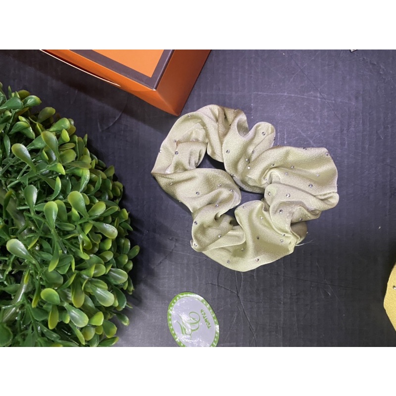 Cột Tóc Scrunchies màu sắc đơn giản thời trang mùa hè