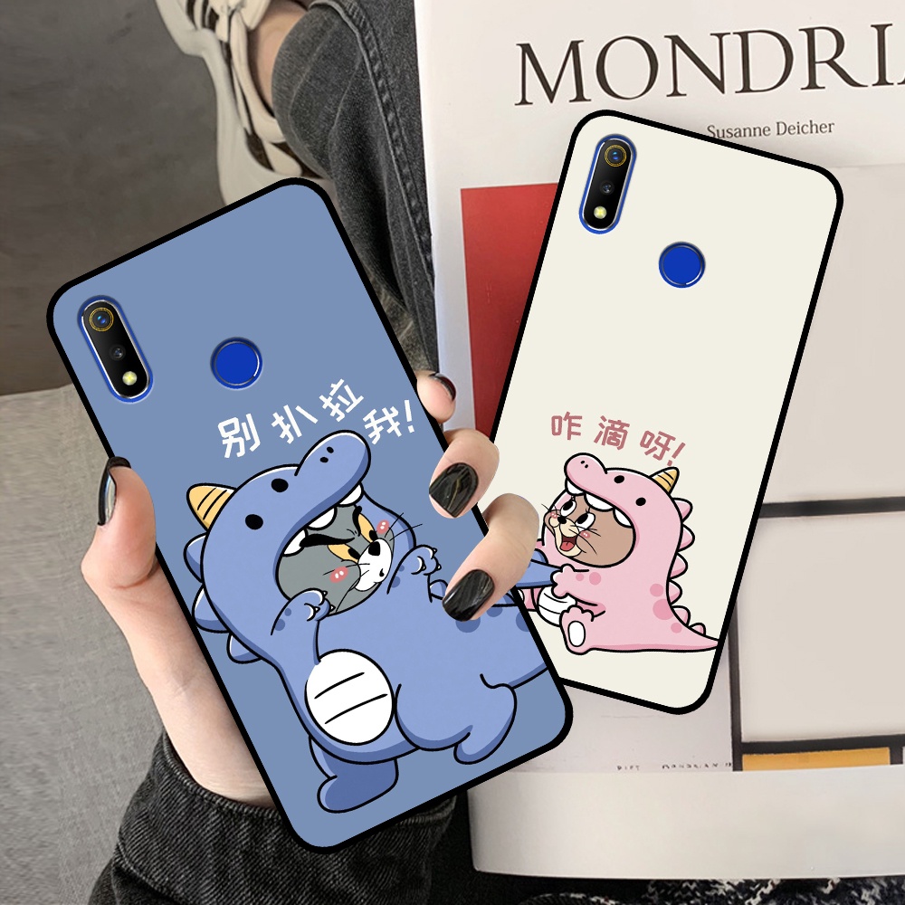 Ốp Realme 3 / 3 Pro in hình cặp đôi doremon, hổ, khủng long dễ thương