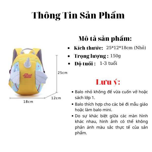 Balo Hoạt Hình PONY Dễ Thương Cho Bé Trai Bé Gái