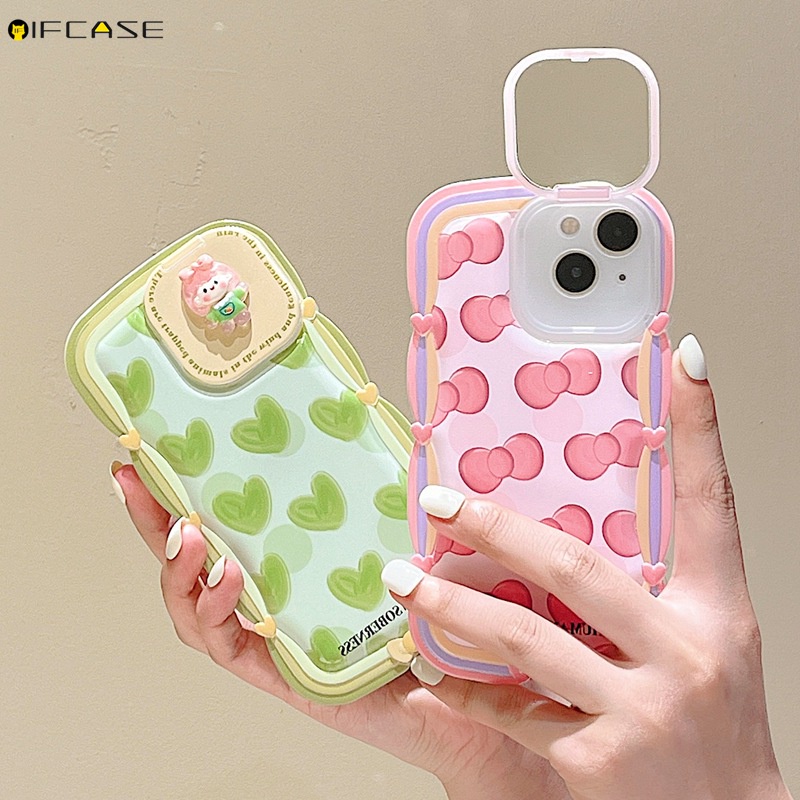 Ốp Điện Thoại Mềm Chống Sốc Tích Hợp Gương Trang Điểm Cho iPhone 13 12 11 Pro XS Max XR X