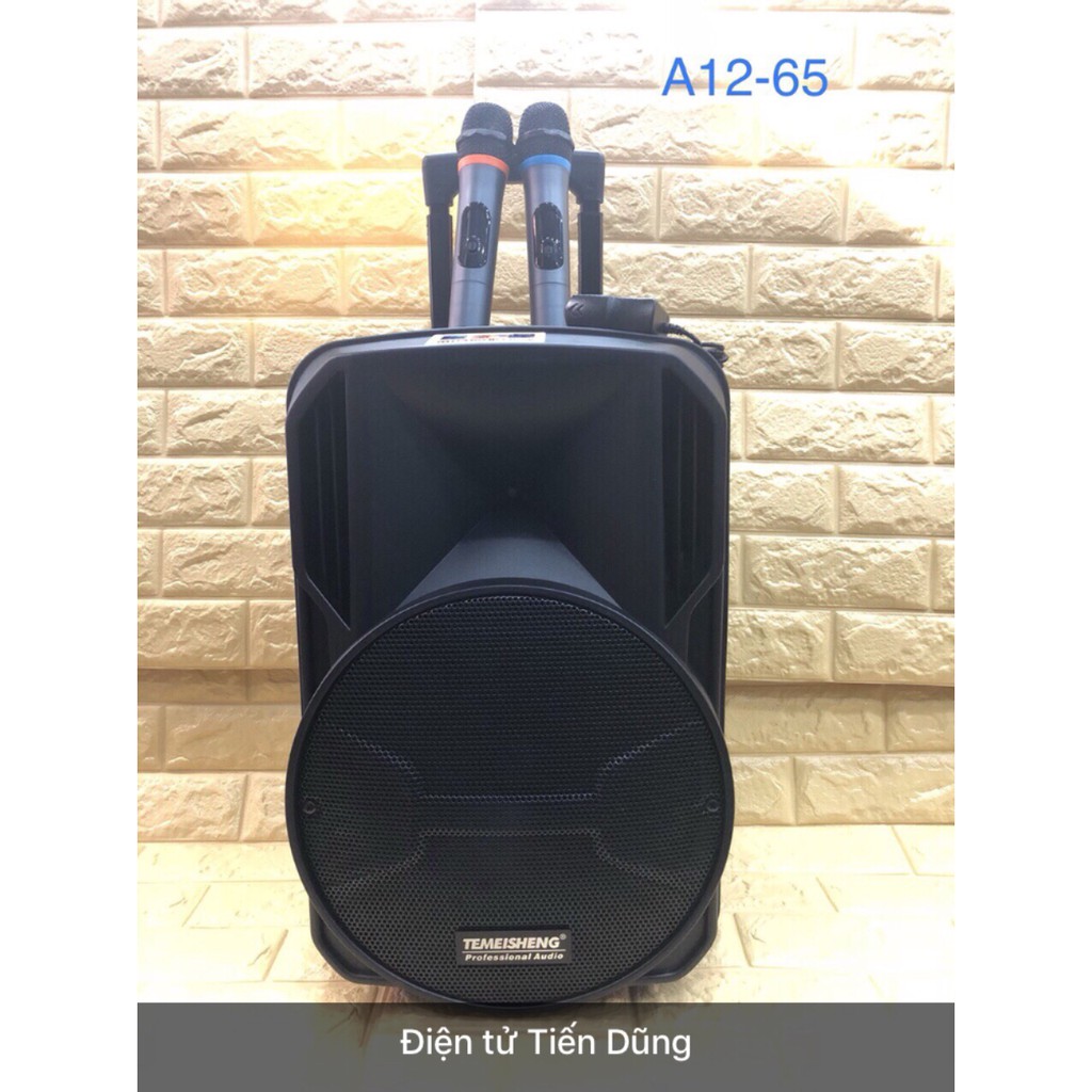 LOA KÉO TEMEISHENG A12 65 - LOA KÉO KARAOKE VỚI BASS 30CM - LOA KẸO KÉO HAY KÈM 2 MICRO KHÔNG DÂY