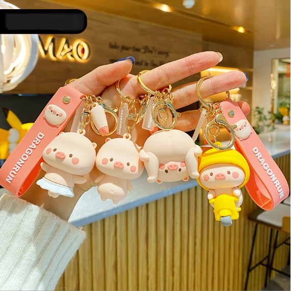 Móc Khóa Đẹp Hình Heo Cute phụ kiện Túi Xách dễ thương -Minkey