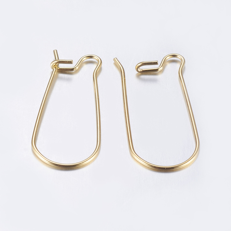Set 10/ 20 chiếc khuyên bông tai bằng thép không gỉ 304 mạ vàng cỡ 20 kích thước 25x10.5x2.5mm chân 0.8mm