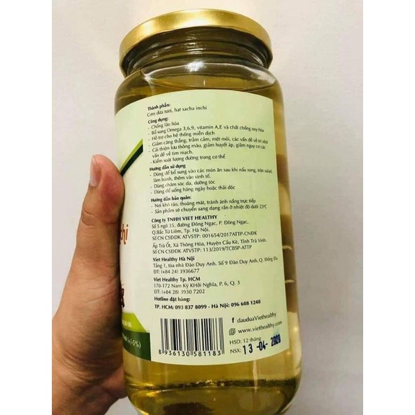 Dầu Dừa Sacha Inchi Viethealthy 1 lít healthy tốt cho sức khoẻ