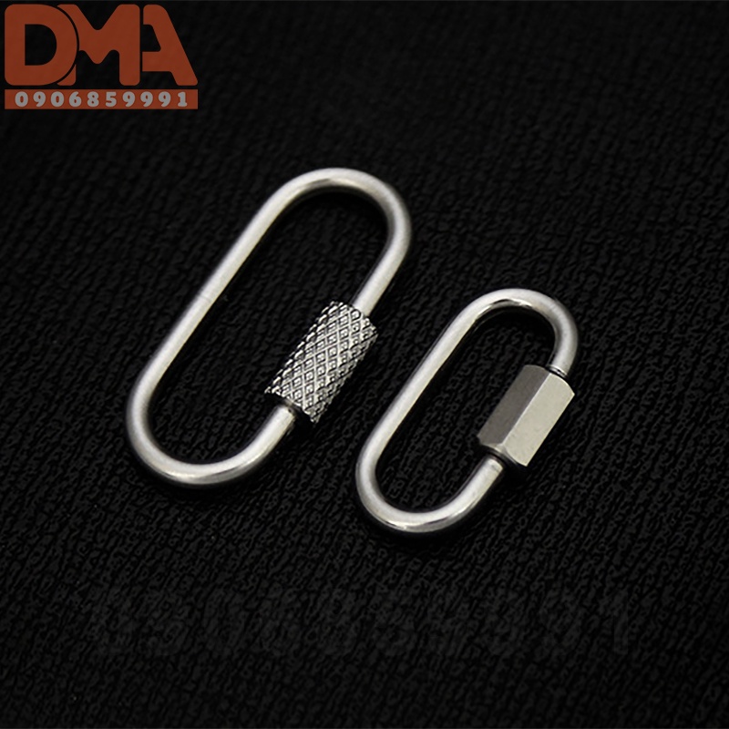 Móc khóa carabiner khóa xoay,móc treo phụ kiện EDC inox 304