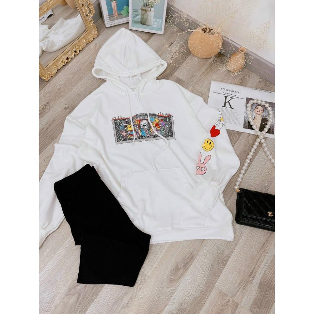 Set hoodie nữ, áo hoodie nữ form rộng kèm quần leging tay phối họa tiết form chuẩn hàng cao cấp Tây Thi Shop | BigBuy360 - bigbuy360.vn