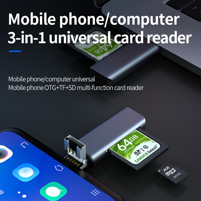 Đầu đọc thẻ nhớ llano USB 3 trong 1 thông minh chất lượng cao | BigBuy360 - bigbuy360.vn