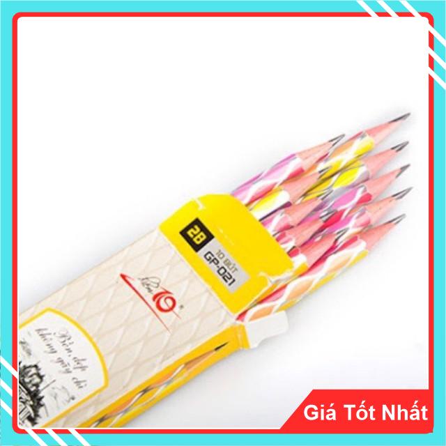 Bút Chì Điểm 10 Thiên Long TP-GP021 - Độ Cứng 2B, Hàng Chính Hãng (1 Hộp 10 Cái)