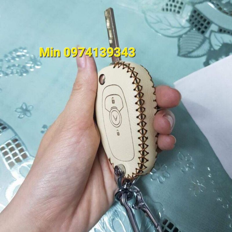 Bao da chìa khoá Vinfast Fadil bằng da bò, kèm tặng móc khóa