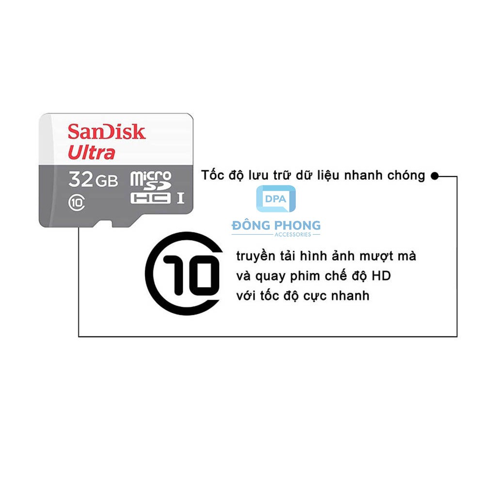 Thẻ Nhớ SanDisk Ultra 32GB 100MB/s MicroSDXC UHS-I A1 Chính Hãng