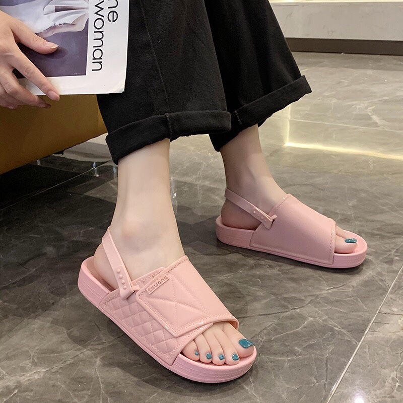 Sandal nữ quai ngang thời trang đế bệt đi học cực xinh FLORA SD05