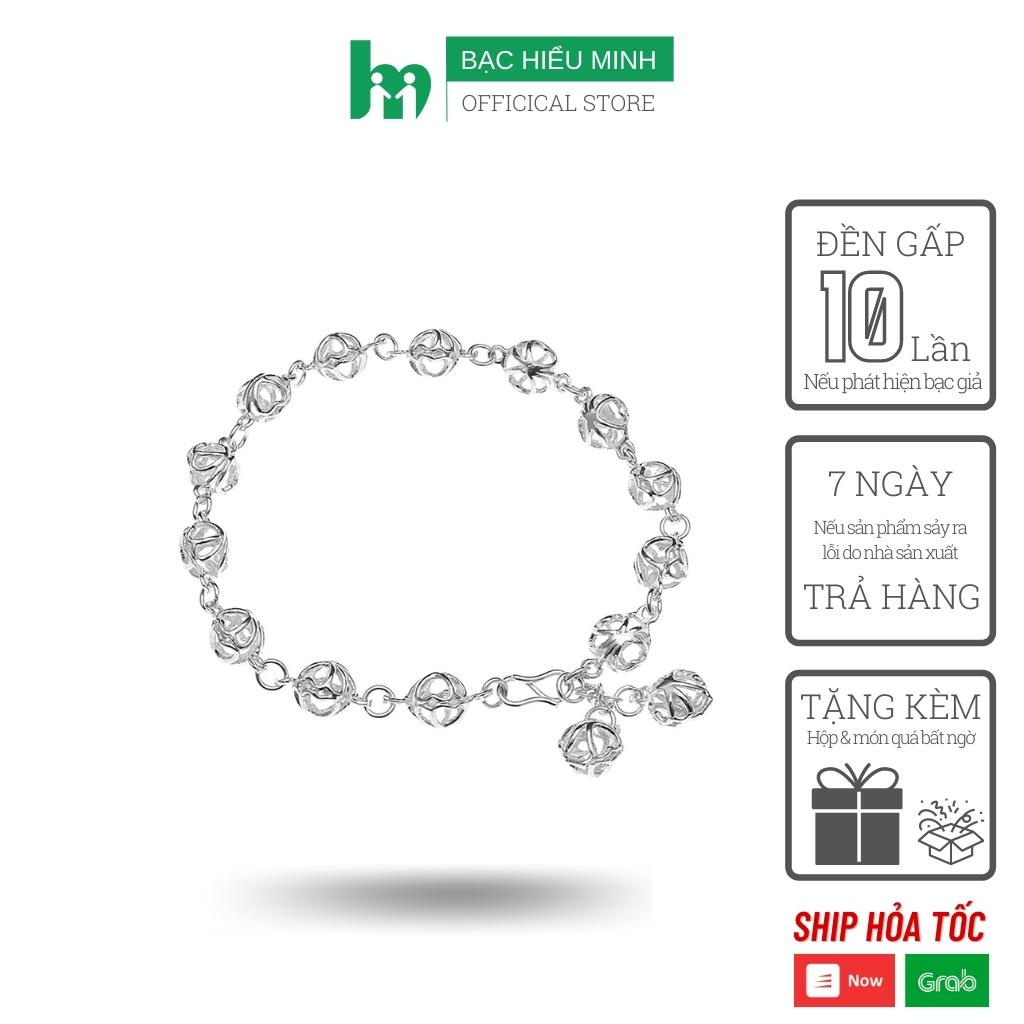 Vòng tay nữ BẠC HIỂU MINH LTU374 họa tiết bí ngô xinh xắn thanh lịch trang sức bạc đẹp