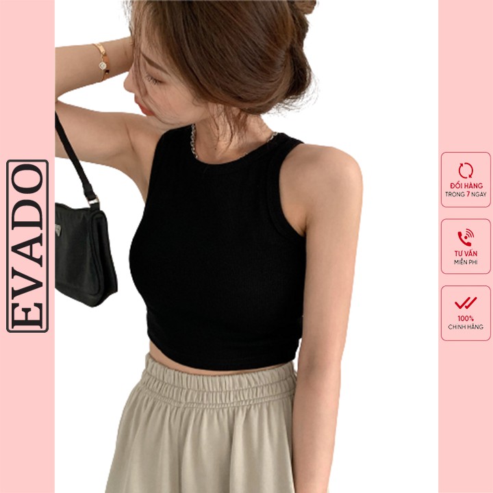 Áo croptop ba lỗ nữ chất thun cộc tay kiểu ôm sát vải co gián thoáng mát EVADO CT01 | BigBuy360 - bigbuy360.vn