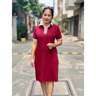 Đầm trung niên big size cổ sơmi