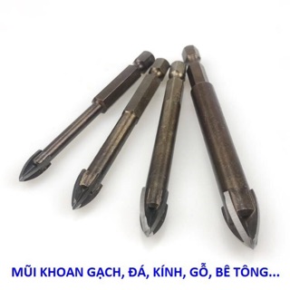 MŨI KHOAN ĐA NĂNG 4 CẠNH ĐUÔI LỤC GIÁC ĐỦ SIZE