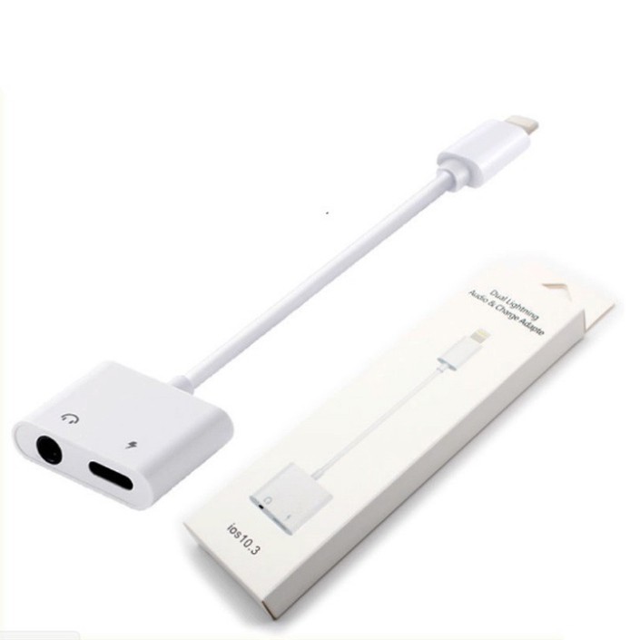 Jack Chuyển Đổi + Jack Chia Cổng Vừa Sạc- Vừa Sử Dụng Tai Nghe - Hỗ Trợ Mic Cho iPhone 6 đến 13 pro max