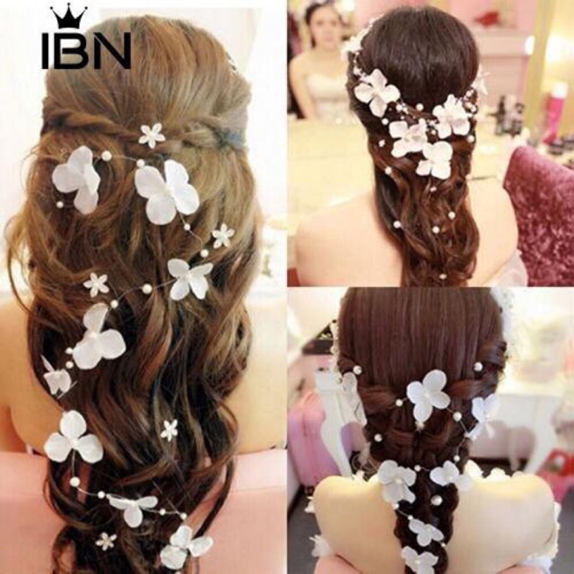 Dây hoa trắng _ bới tóc cô dâu