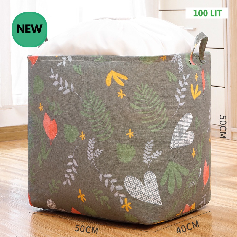 úi Đựng Quần Áo Cỡ Lớn 100 lít Vải Canvas Phong Cách Vintage TD03