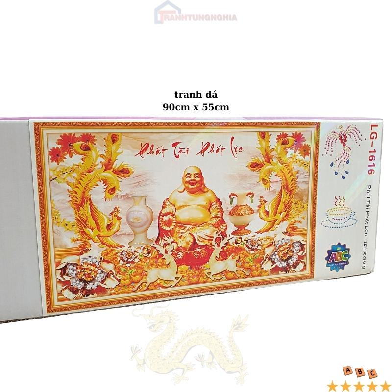 Tranh đính đá, tranh thêu chữ thập phật di lạc phát tài phát lộc