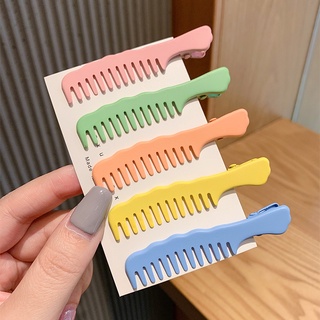 Kẹp tóc hình chiếc lược màu sắc ngọt ngào dễ thương phong cách Hàn Quốc dành cho nữ