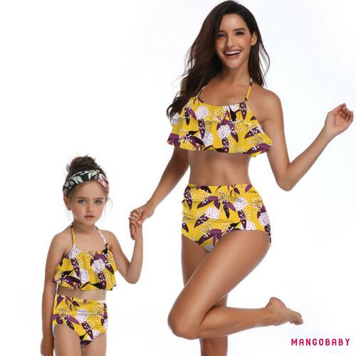 Bộ bikini 2 mảnh họa tiết xinh xắn thời trang cho mẹ và bé