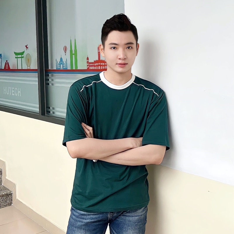 Áo Thun Áo Phông Unisex Nam Nữ Chạy Viền Phối Ulzzang Hot Trend Street Style Mr Smile 99 Shop