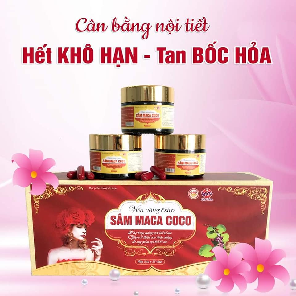 Sâm MACA COCO - Viên Uống Nội Tiết Dành Cho Phụ Nữ Tiền Mãn Kinh, Tăng Cường Nội Tiết Tố, Đẹp Da