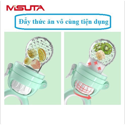 MISUTA - Túi nhai chốc hóc cho bé tập ăn dặm kèm núm nhai 3 size