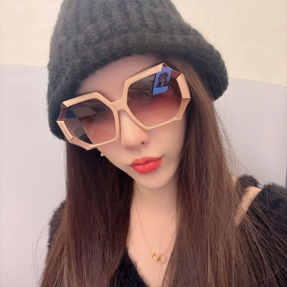 Kính Mát Gọng Lớn Hình Học Màu Sắc Tương Phản Phong Cách Hàn Quốc Thời Trang Cho Nam Và Nữ