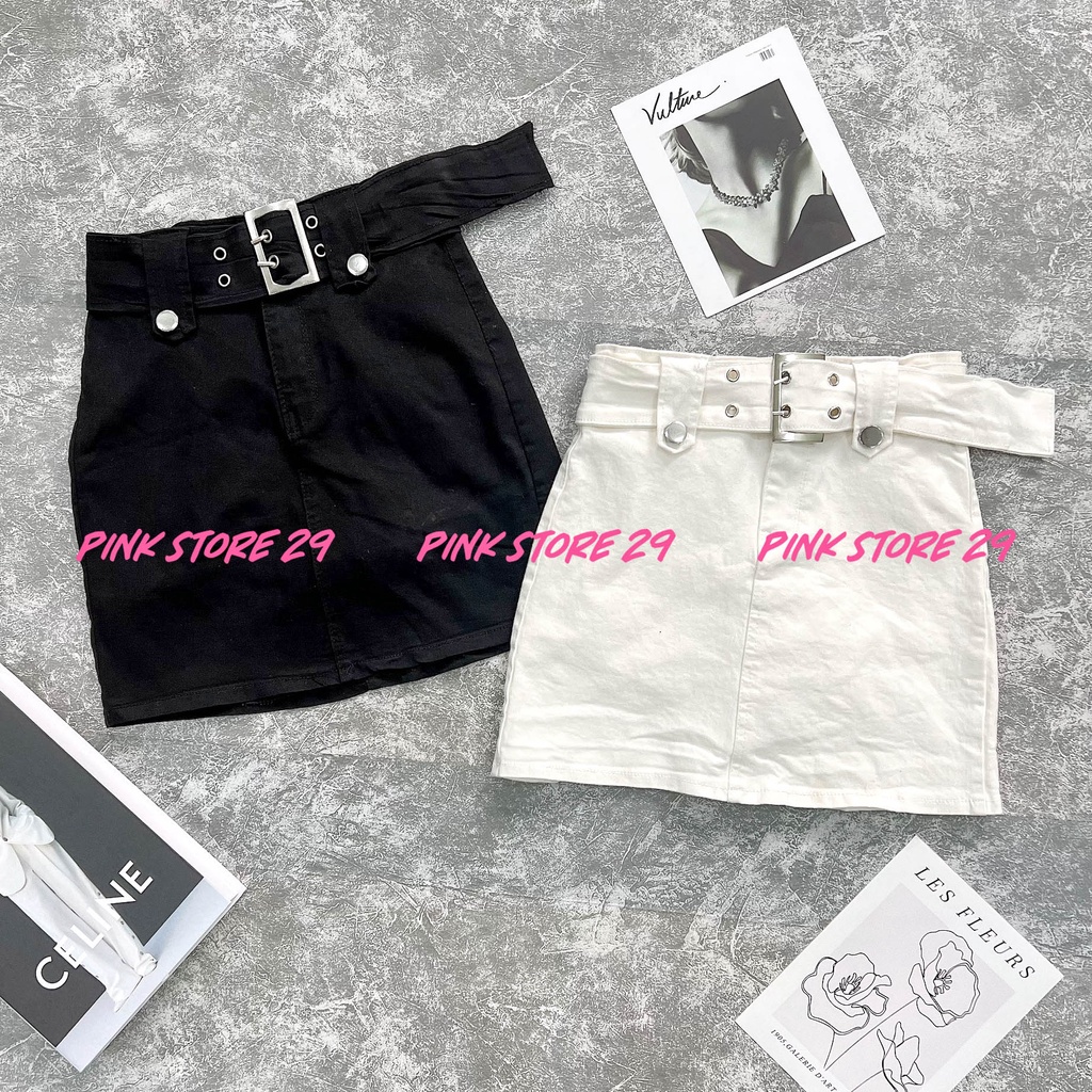 Chân Váy Ngắn Lưng Cao alohashop91, Dáng Ôm Phối Đai Lưng So To