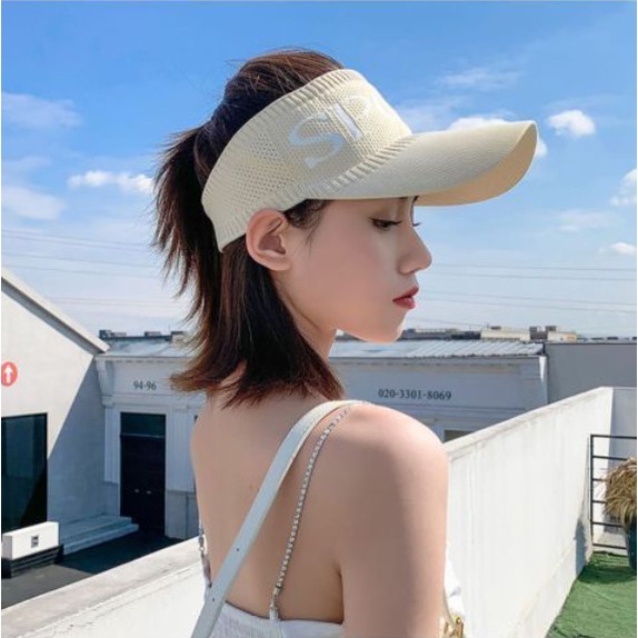 Mũ nón lưỡi trai nửa đầu kiểu dáng thể thao, mũ Tenis in chữ trẻ trung