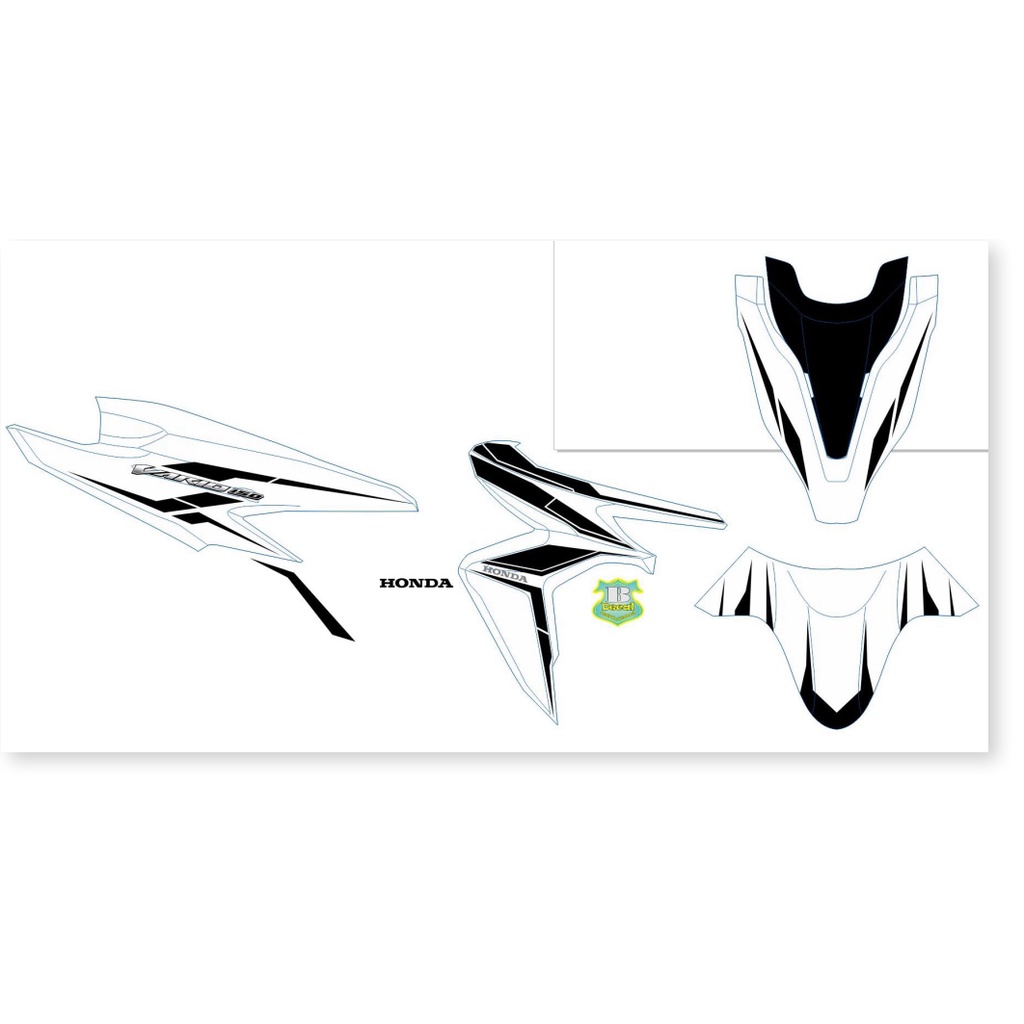 ( Quí khách vui lòng mang ra tiệm cho thợ dán ) Tem vario 150 chế trắng