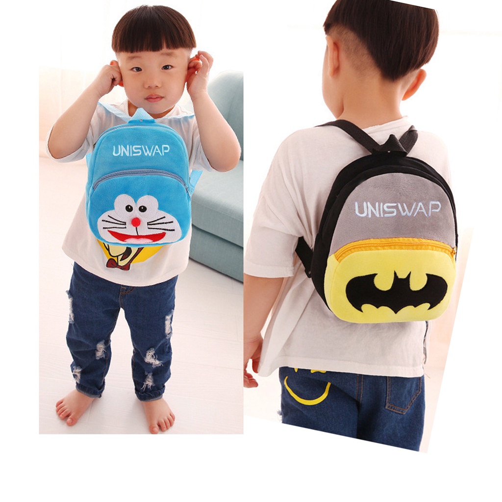Balo UNISWAP hoạt hình siêu đáng yêu nhiều mẫu vải nhung mịn cho bé mầm non - mẫu giáo