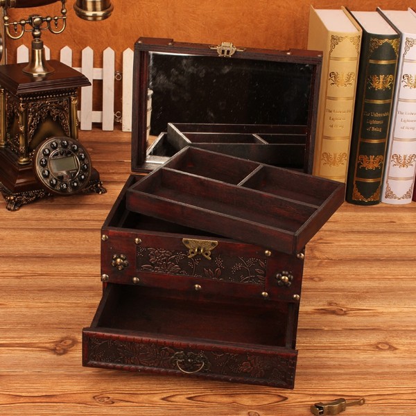 Hộp gỗ đựng phụ kiện 22cm hộp đựng trang sức