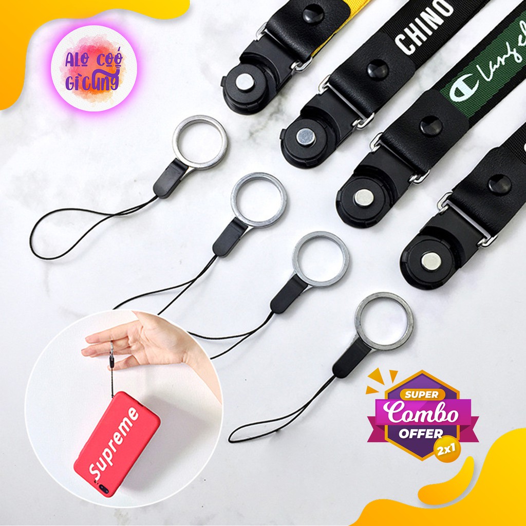 [Combo 2 Dây] Dây Đeo Treo Điện Thoại, Thẻ ID, Thẻ Học Sinh, Chìa Khoá Thời Trang Chống Thất Lạc Strap Vải (Ngẫu Nhiên)