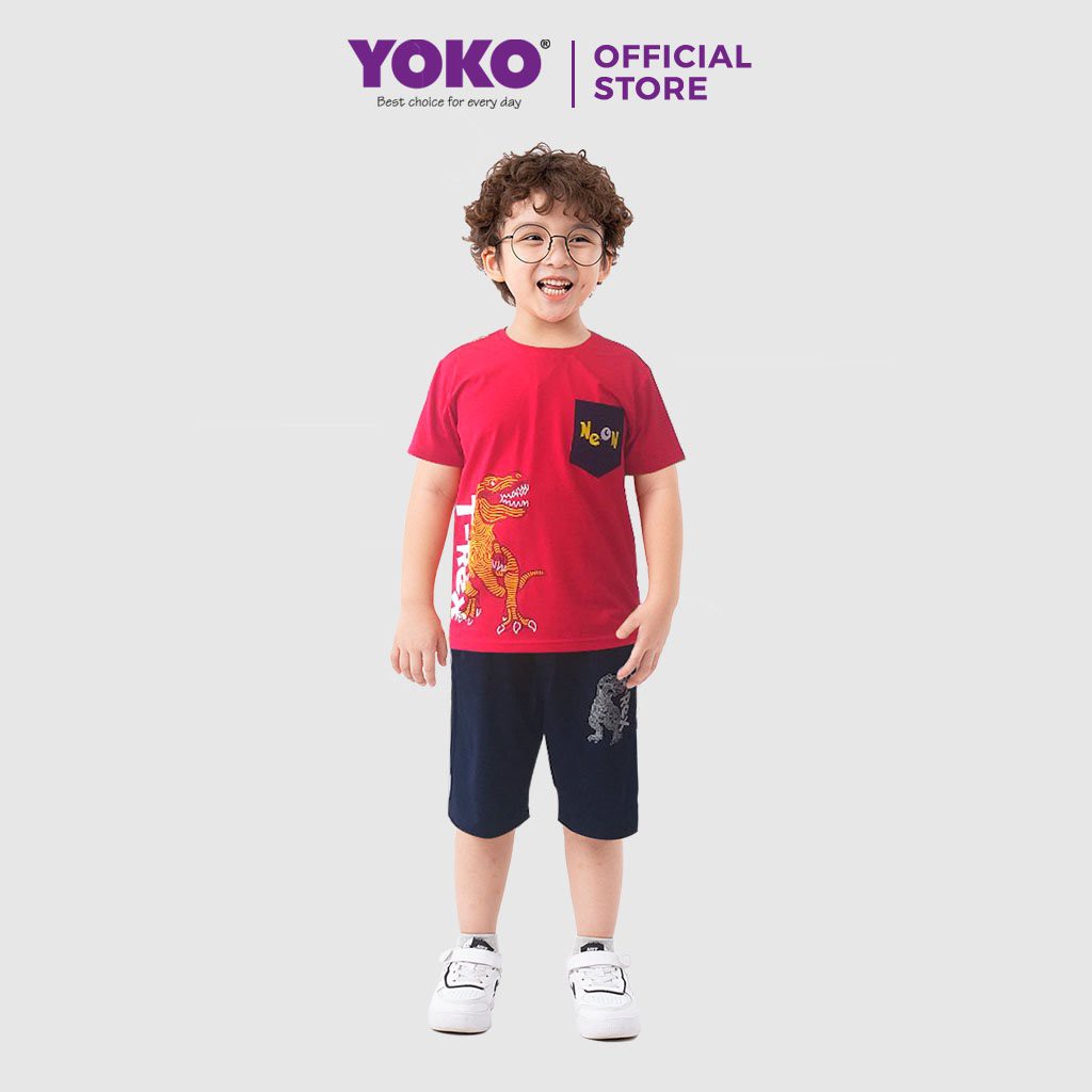 [Mã BMBAU50 giảm 50K đơn 150K] Bộ Quần Áo Thun Tay Ngắn Bé Trai (6-9 Tuổi) YOKO KID’S FASHION 21094T