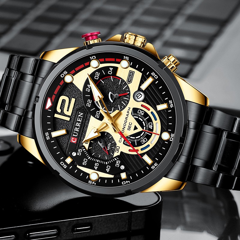 Đồng hồ quartz không thấm nước phong cách sang trọng thể thao cao cấp cho nam