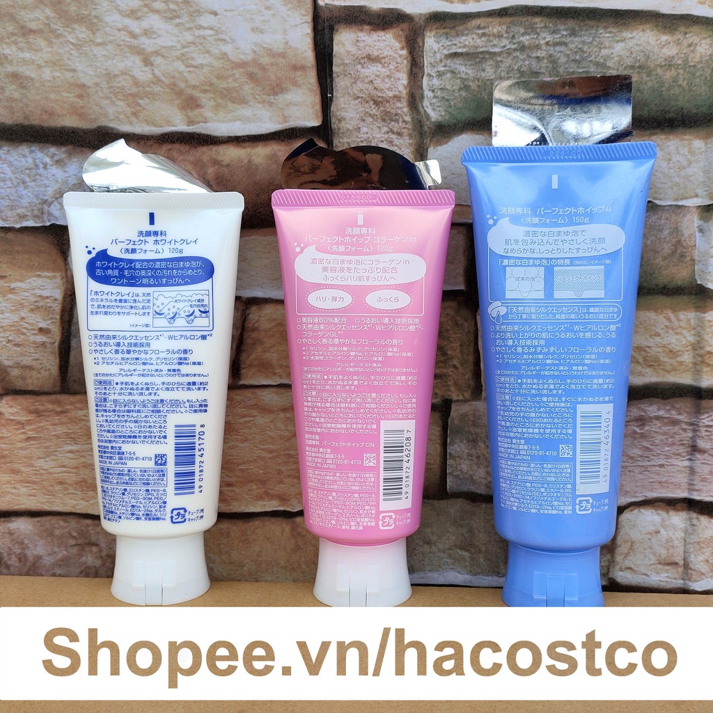 Sữa Rửa Mặt Senka Perfect Whip Collagen in , Clay 120g và 150g | WebRaoVat - webraovat.net.vn